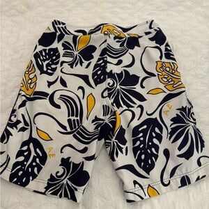 American Eagle BOARD SHORTS Mens  34 Blue Tellow White Floral Aloha Swim Trunks